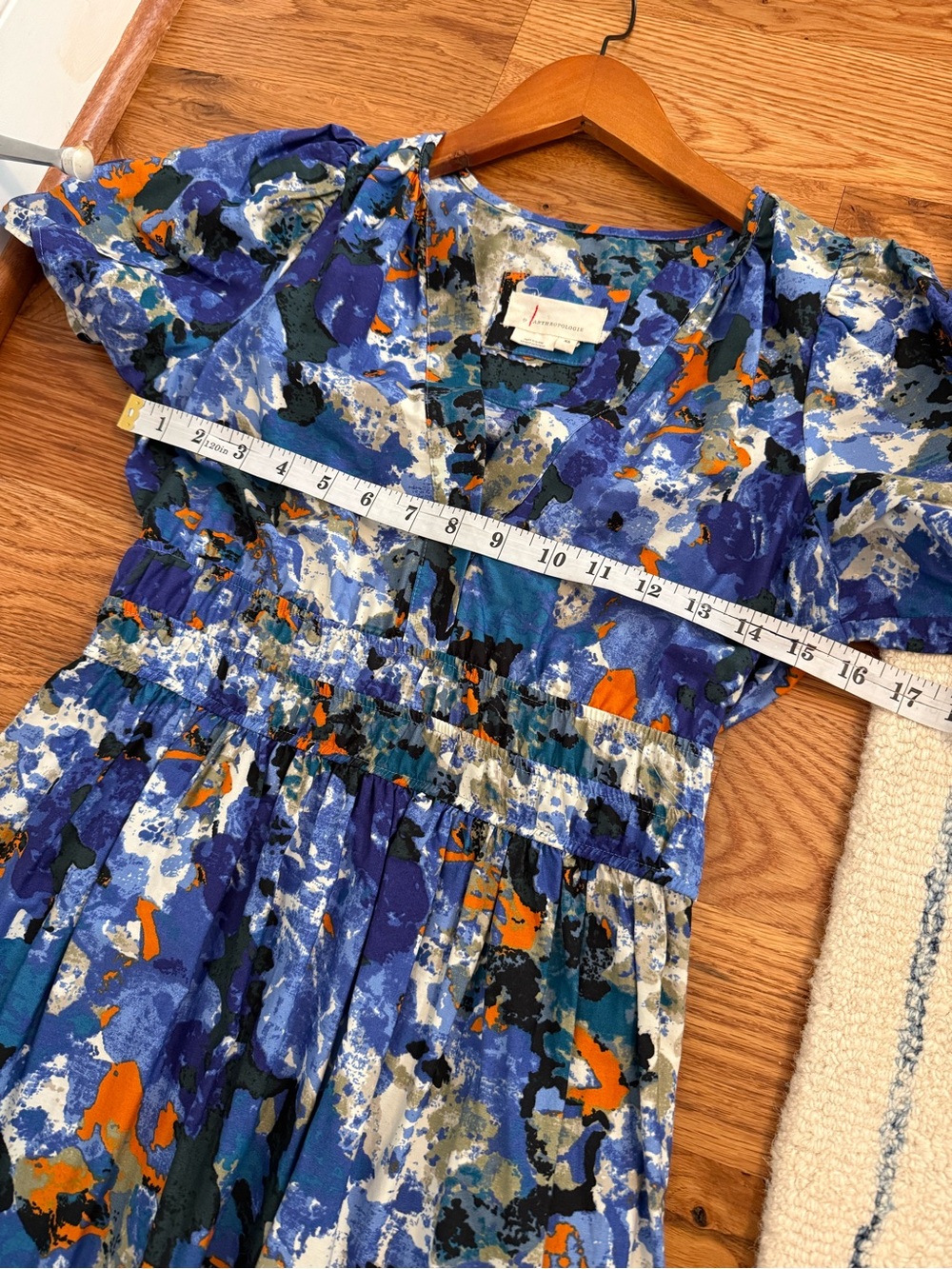 Anthropologie Somerset Maxi Dress Blue Watercolor Size XS - Picture 11 of 13